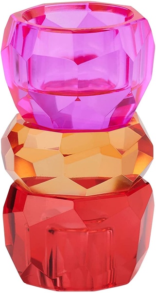 Kerzen-/ Teelichthalter Palisades aus Glas, verschiedene Farben, 6 cm x 10,5 cm x 6 cm