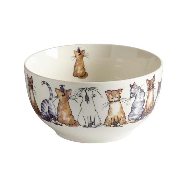 Bowl / Schüssel mit Muster Katzen / Hunde, D13 x H 6,5 cm, 45 cl, Porzellan