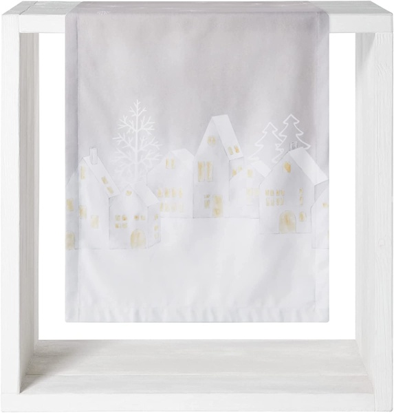 Tischläufer Casella, Häuserprint mit Winterfeeling auf 100% Baumwolle, Größe 50 x150 cm