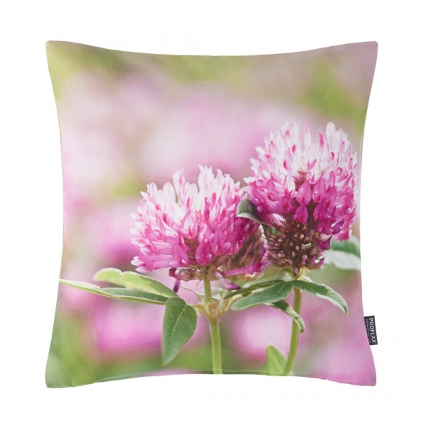 Kissenhülle Wika, Fotodigitaldruck Kleeblüte auf 100% Baumwolle, Größe 40x40