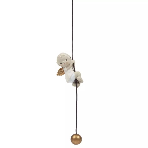 Ornament Engel an Seil, Höhe 7,5 cm, Seil Länge ca. 45 cm
