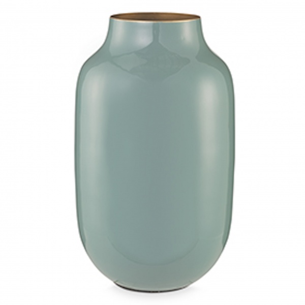 Vase Metall emalliert, innen gold, Farbe blue, Größe 30 cm