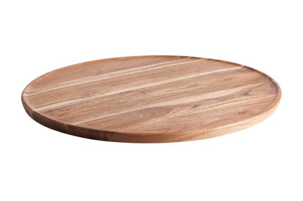 Tablett Akatzienholz rund, Farbe natur, Verschiedene Größen