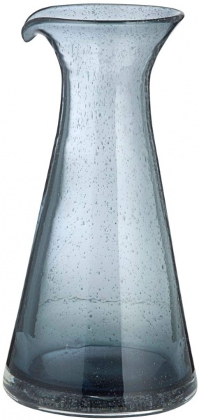 Kanne Bubble, Material handgefertigtes Glas in Farbe grau, Größe D12,5 x 24,5 cm