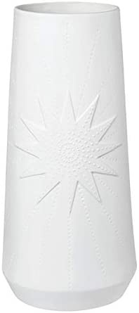 Vase Nordlicht, Porzellan weiß mit geprägtem Stern, Größe D 15 x H 32 cm