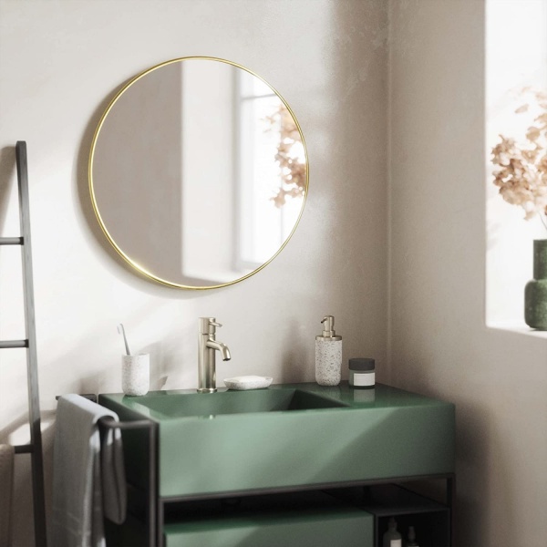 Hubba Wandspiegel - Runder Spiegel und Wanddeko 61 cm für Diele, Badezimmer, Wohnzimmer, verschieden