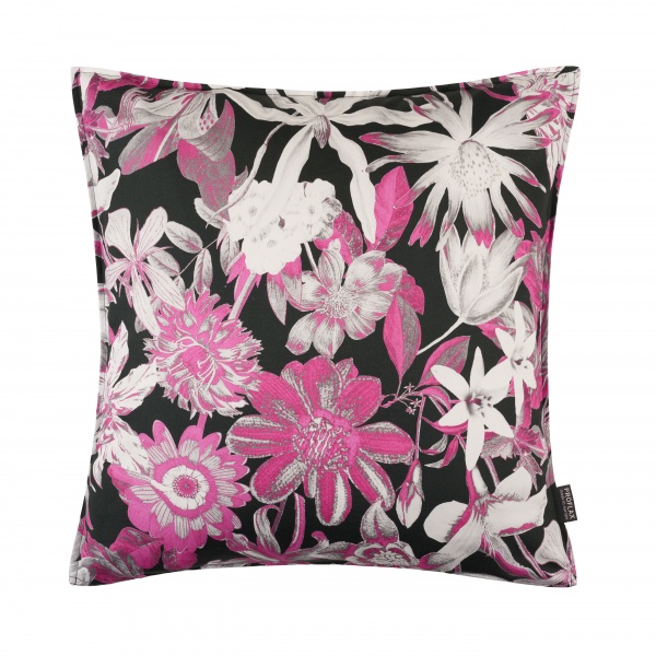 Kissenhülle Varenna, Farbe pink, großzügiges elegantes Blumenmuster, 40 cm x 40 cm