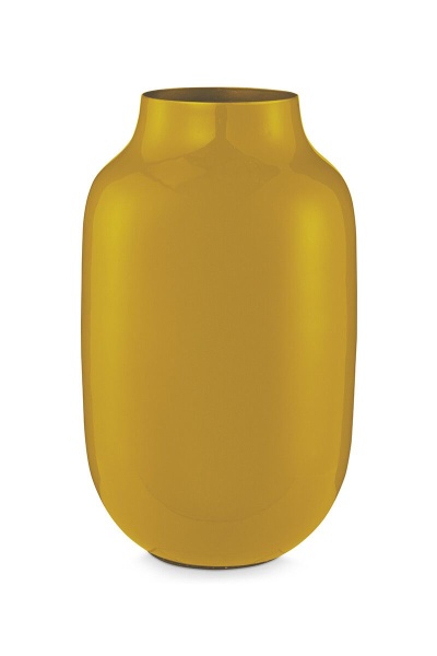 Vase Metall Oval, Größe 30 cm, Verschiedene Farben, farbig emailliert innen gold