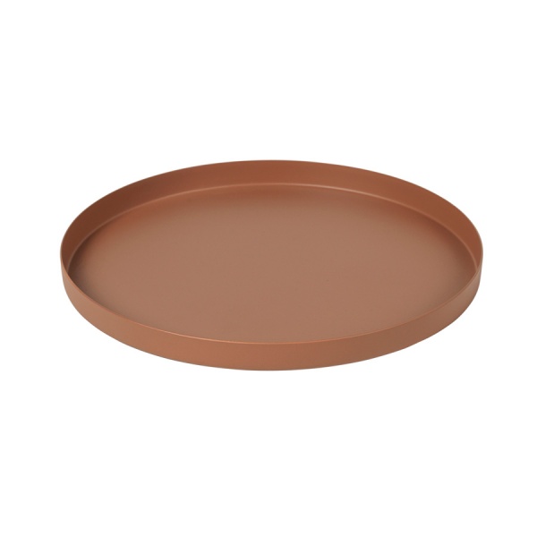 Tablett / Platte Donna, Eisen pulverbeschichtet rund, Größe 22x1,5 cm, Farbe Meerkat Camel