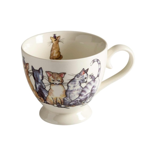 Teacup / Teetasse , Muster Katzen oder Hunde, H 10 cm, 40 cl, Porzellan