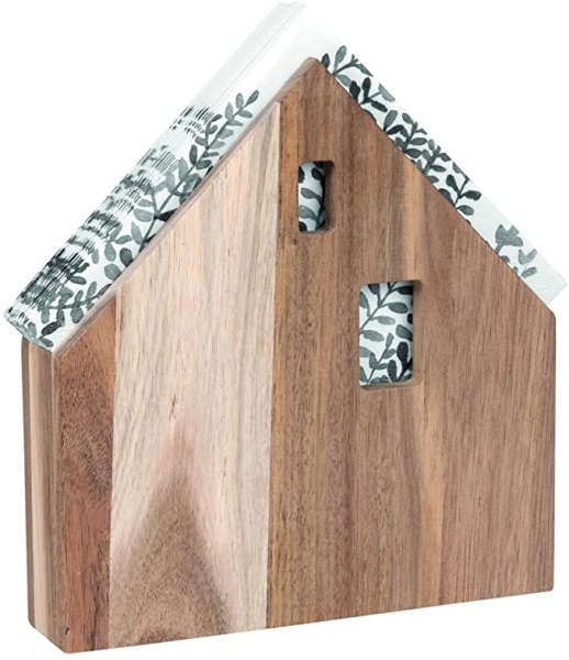 Serviettenhalter Haus, verschiedene Größen, Material: Akazienholz