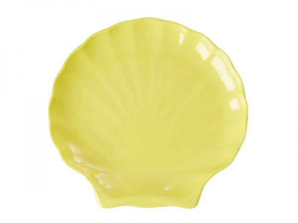 Melamine Plate Sea Shell Shape, Muschel Form, Farbe Gelb